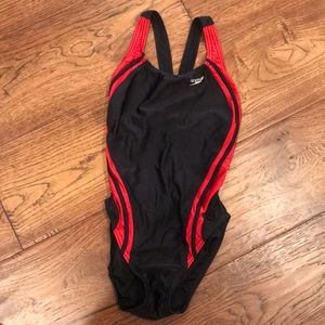 Speedo One Piece Black and Red
